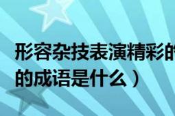 形容杂技表演精彩的词语（杂技表演令人高兴的成语是什么）