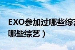 EXO参加过哪些综艺（2017年EXO都参加了哪些综艺）