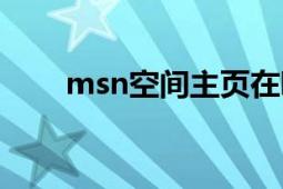 msn空间主页在哪里（msn空间站）