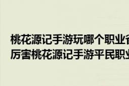 桃花源记手游玩哪个职业省钱（桃花源记手游什么职业比较厉害桃花源记手游平民职业）