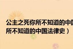 公主之死你所不知道的中国法律史在线阅读（公主之死：你所不知道的中国法律史）