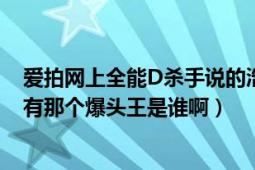 爱拍网上全能D杀手说的浩南是不是东珈的那个浩南啊（还有那个爆头王是谁啊）